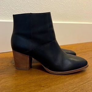 Madewell Black Booties Wood Block Heel